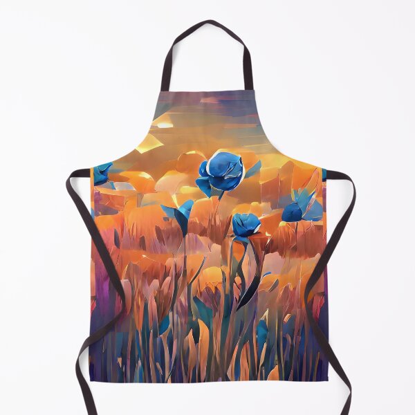 Item preview, Blue flowers on the field designed and sold by advanceprintart.
