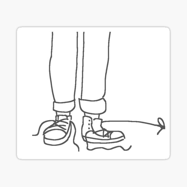 Cute Matching Tied Shoelaces 1 Sticker