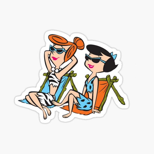 The Flintstones Wilma and Betty in the Sun Sticker