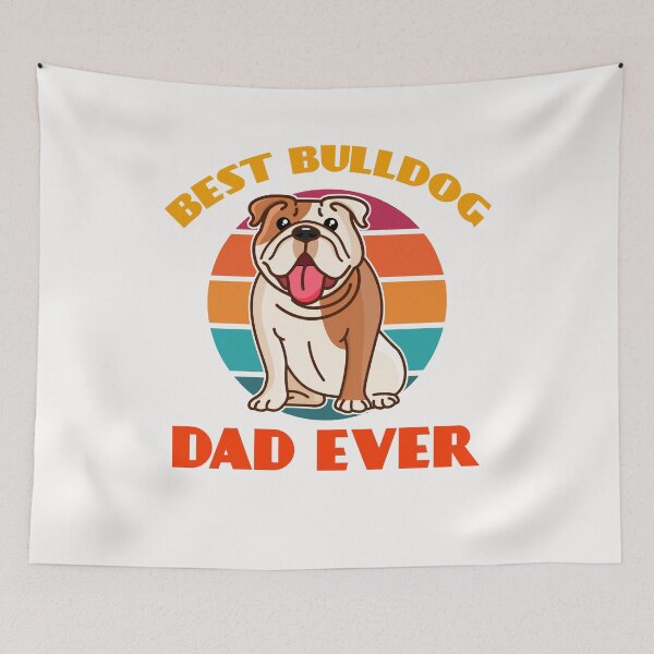 Item preview, Best Bulldog Dad Ever Fathers Day Dog puppy Lover Cute Sunser Retro designed and sold by Meteor77.