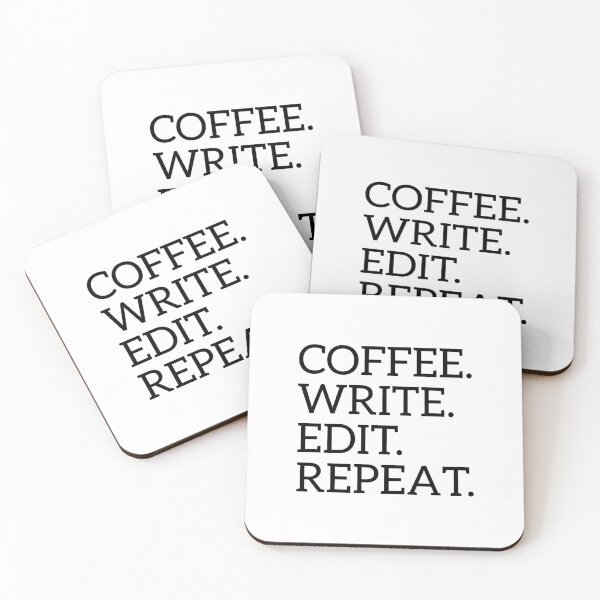 Item preview, Coffee Write Edit Repeat Sticker designed and sold by OlgaHarvey.