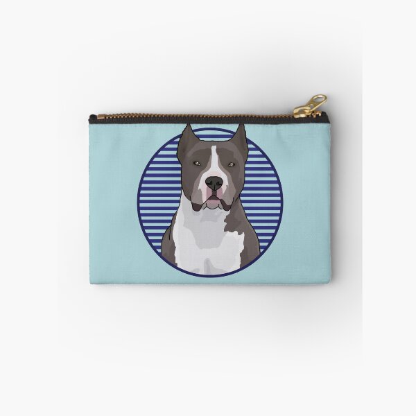 Item preview, Pitbull dog w/ Blue stripped circle designed and sold by AdoptNFTPets.
