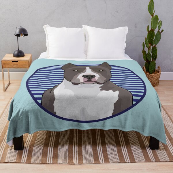 Item preview, Pitbull dog w/ Blue stripped circle designed and sold by AdoptNFTPets.