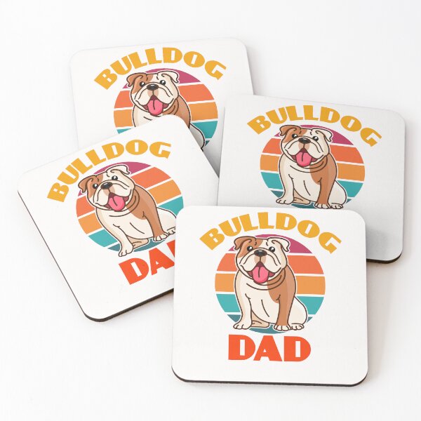 Item preview, Bulldog Dad Dog Fathers Day puppy Lover Cute Sunser Retro Funny designed and sold by Meteor77.