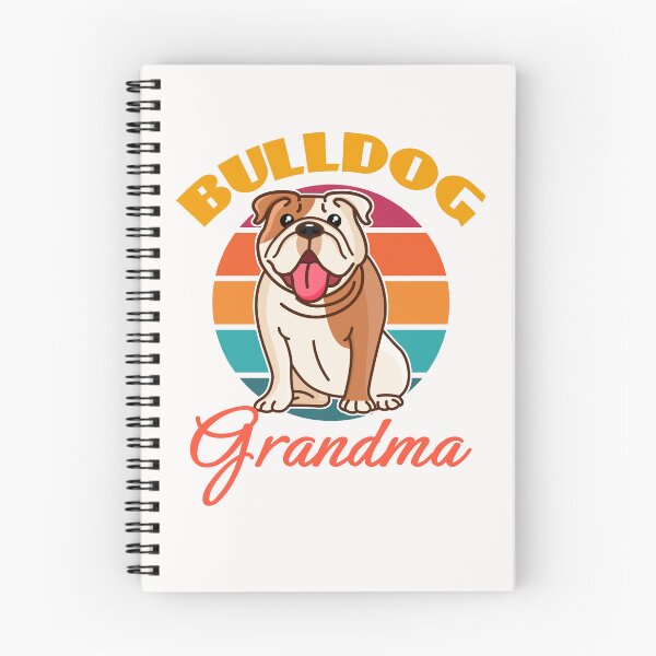 Aperçu de l'œuvre Bulldog grand-mère chien fête des mères chiot amant mignon Sunser rétro drôle créée et vendue par Meteor77.
