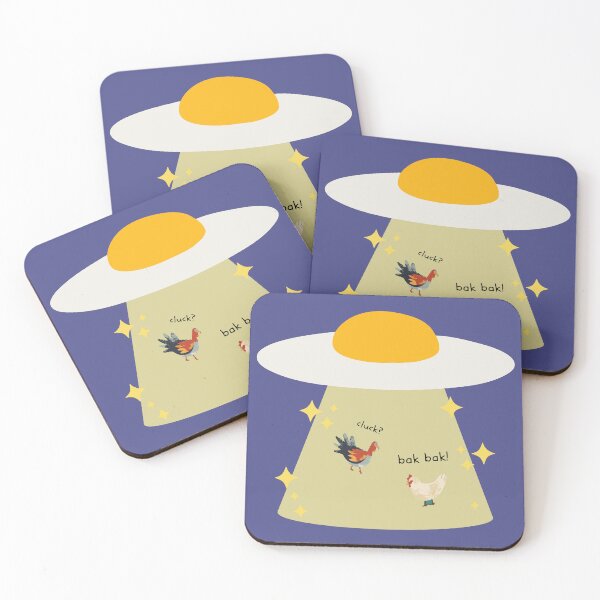 Item preview, Sunny-side up UFO Alien abducting Chickens designed and sold by CrownMaru.