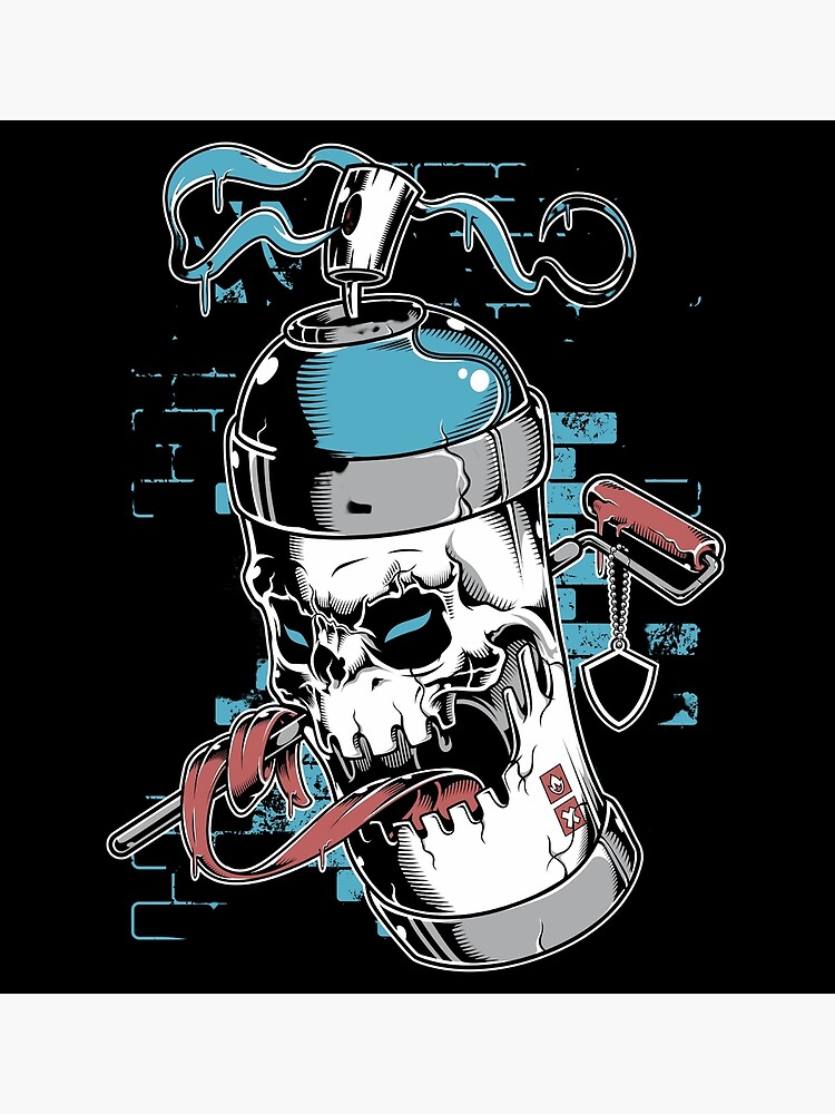"Spray Paint Skull Face Graffiti Cartoon" Poster for Sale by alamuk96