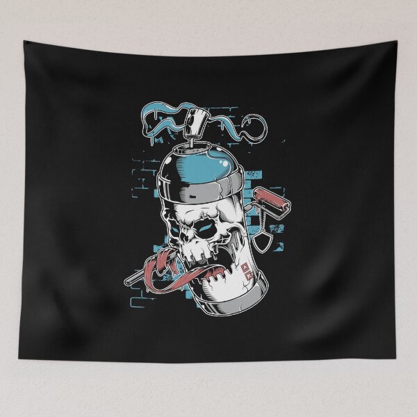 Item preview, Spray Paint Skull Face Graffiti Cartoon designed and sold by Ala Muk.