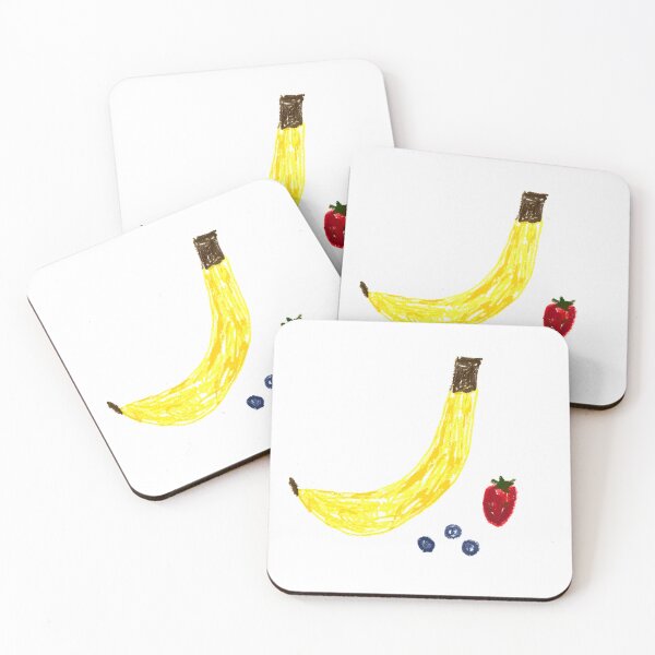 Item preview, Original Oil Pastel Abstract Fruit Funny Minimalist Salad Banana Strawberry Blueberry  designed and sold by hopecope.