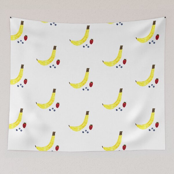 Item preview, Original Oil Pastel Abstract Fruit Funny Minimalist Salad Banana Strawberry Blueberry  designed and sold by hopecope.