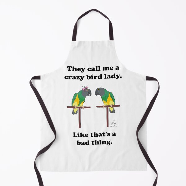 Item preview, Crazy Bird Lady with Senegal Parrots designed and sold by Laughing Parrot Studio.