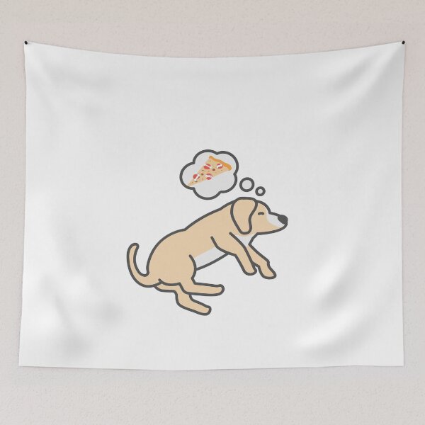 Item preview, Dog dreaming about  pizza, dog eating a pizza designed and sold by T-Look.