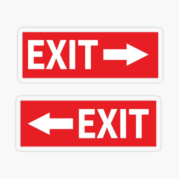 Auswahl nachleuchtende Aufkleber afterglowing sticker NOT AUSGANG Emergency exit 