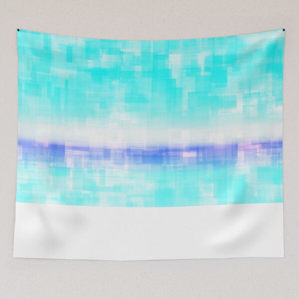 Item preview, STYLISH PAINT BLUE CYAN WHITE MARINE AQUA BLOCKISM. designed and sold by Ralek.