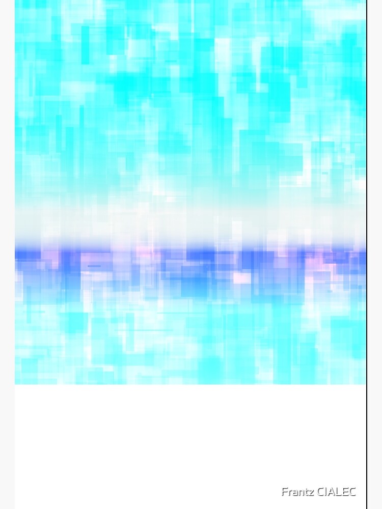 STYLISH PAINT BLUE CYAN WHITE MARINE AQUA BLOCKISM. Poster for