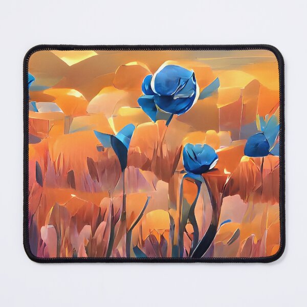 Item preview, Blue flowers on the field designed and sold by advanceprintart.
