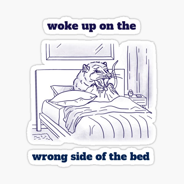 woke-up-on-the-wrong-side-of-the-bed-sticker-for-sale-by-self-humor