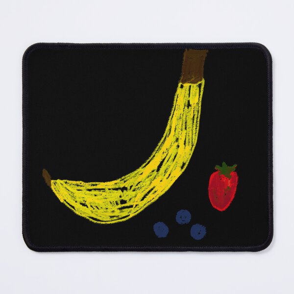 Item preview, Black Background Oil Pastel Abstract Fruit Funny Minimalist Salad Banana Strawberry Blueberry designed and sold by hopecope.