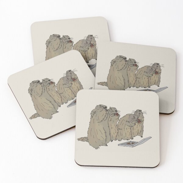 Item preview, groundhogs eating pizza designed and sold by tsiguidou.