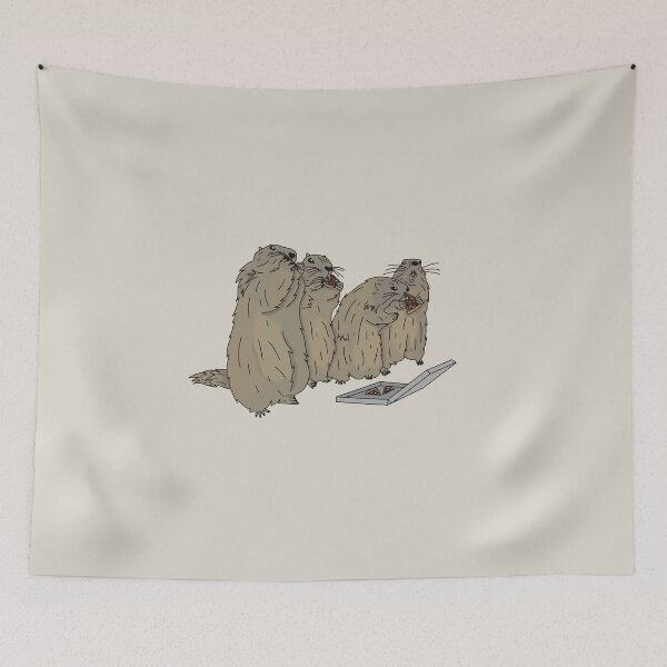 Item preview, groundhogs eating pizza designed and sold by tsiguidou.