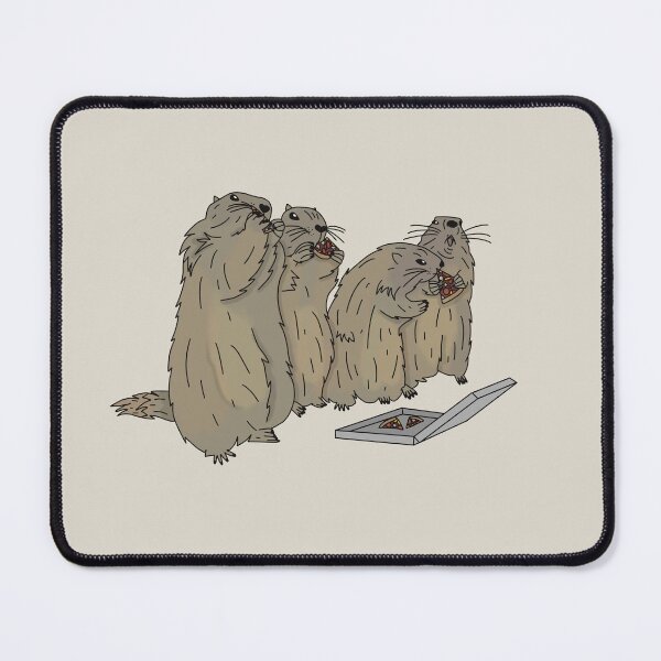 Item preview, groundhogs eating pizza designed and sold by tsiguidou.