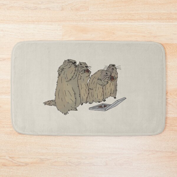 Item preview, groundhogs eating pizza designed and sold by tsiguidou.