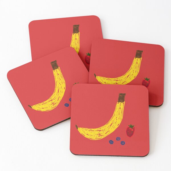 Item preview, Red Oil Pastel Abstract Fruit Funny Minimalist Salad Banana Strawberry Blueberry  designed and sold by hopecope.