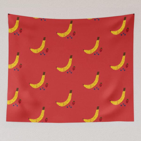 Item preview, Red Oil Pastel Abstract Fruit Funny Minimalist Salad Banana Strawberry Blueberry  designed and sold by hopecope.