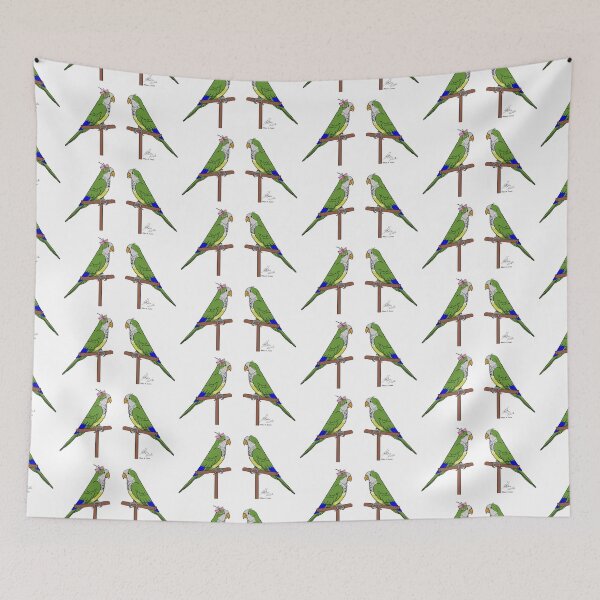 Item preview, Crazy Bird Person with Quaker Parrots designed and sold by Laughing Parrot Studio.