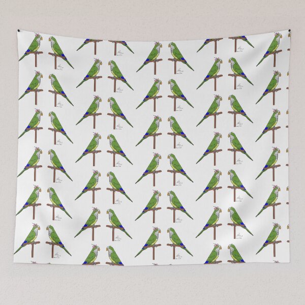 Item preview, Crazy Bird Man with Quaker Parrots designed and sold by Laughing Parrot Studio.