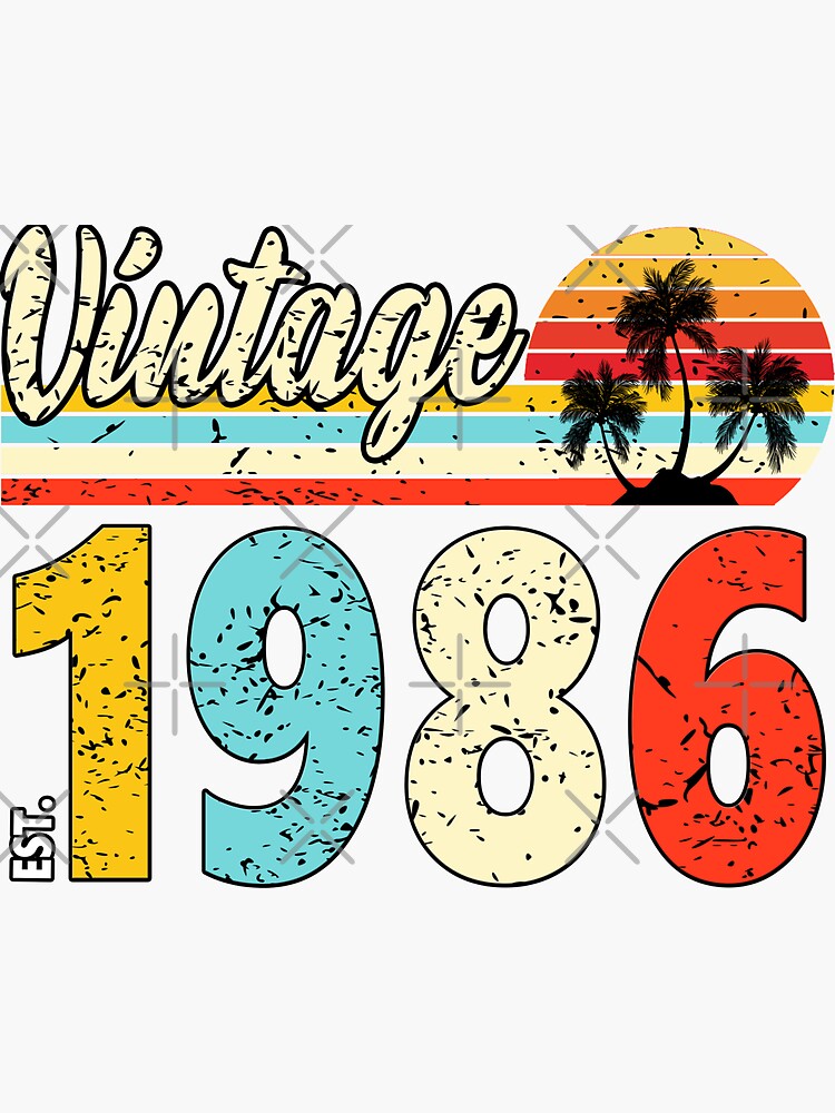 T-shirt Anniversaire 38 Ans Vintage 1986 - Idée Cadeau Rétro, Couleur Noire, Marque Gildan