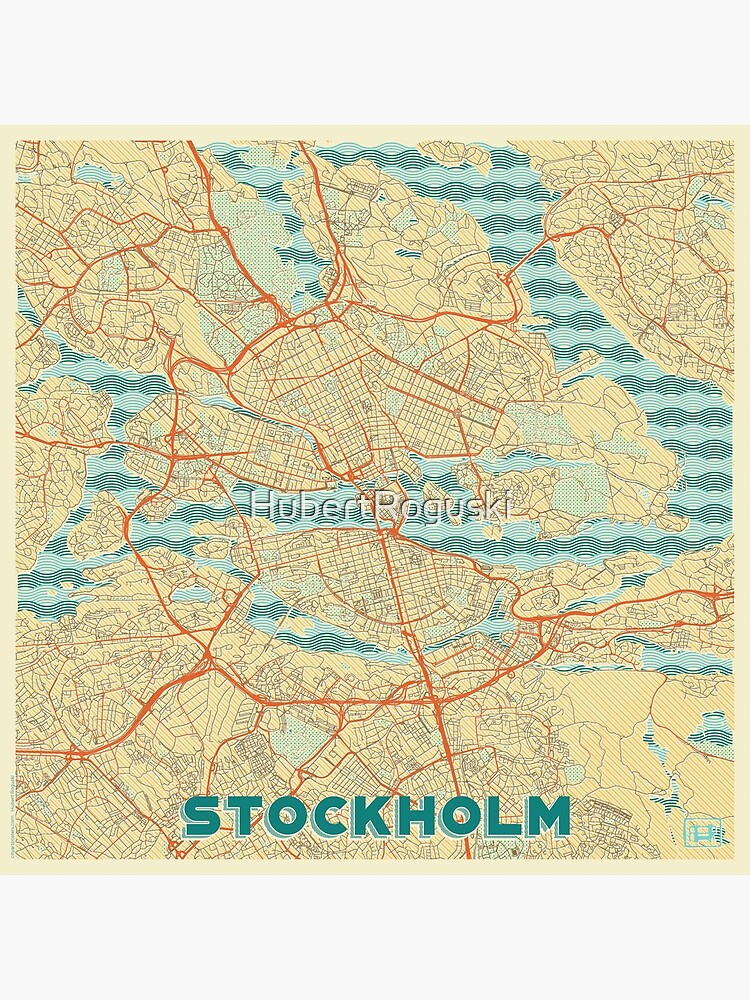 Stockholm Map Retro by HubertRoguski