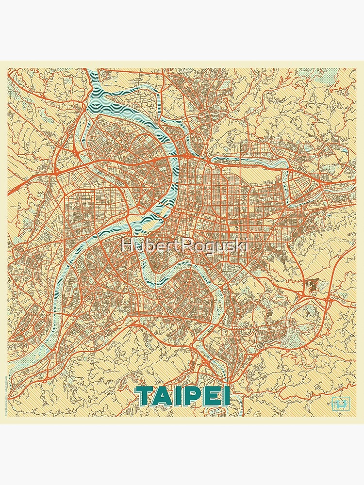 Taipei Map Retro by HubertRoguski