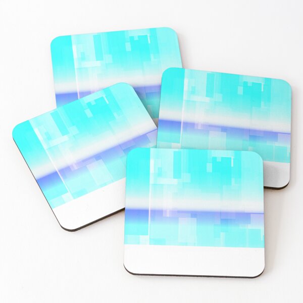 Item preview, STYLISH PAINT BLUE CYAN WHITE MARINE AQUA BLOCKISM. designed and sold by Ralek.