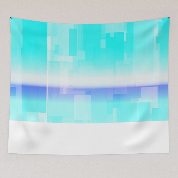 Item preview, STYLISH PAINT BLUE CYAN WHITE MARINE AQUA BLOCKISM. designed and sold by Ralek.