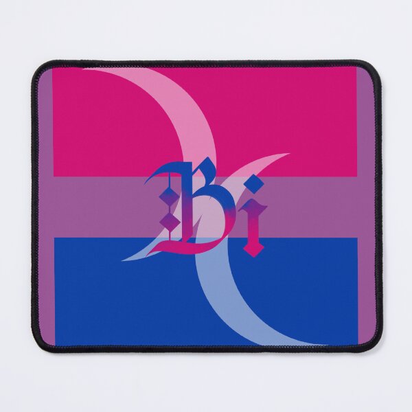 Item preview, Bi Pride Flag Bisexual Moon Gothic Calligraphy designed and sold by mostlyghostly42.