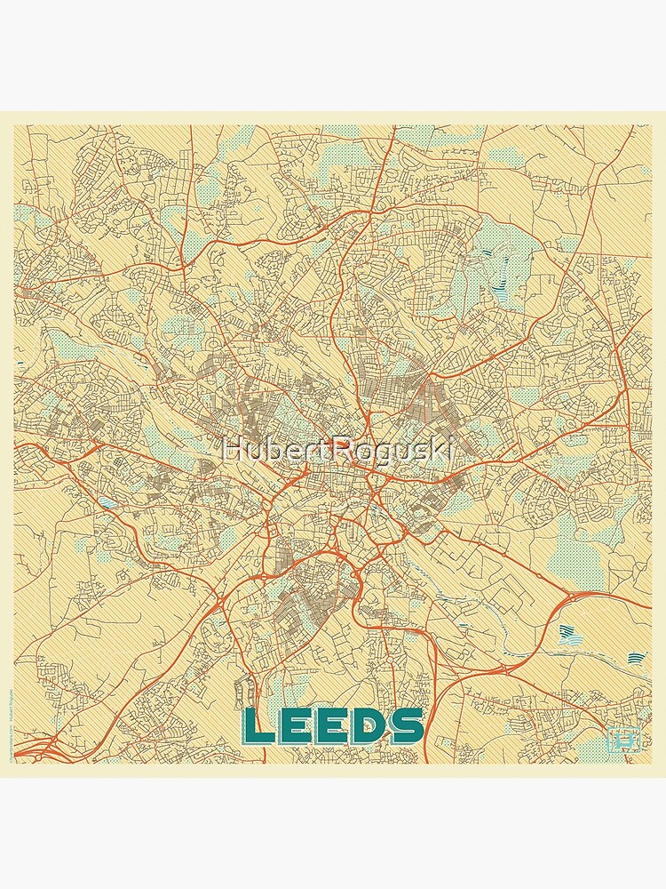 Leeds Map Retro by HubertRoguski