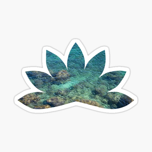 Blue sea water, rocks and gentle waves 2 Sticker