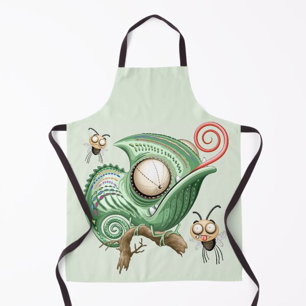 Item preview, Chameleon Funny Cartoon Character staring at confused flies designed and sold by BluedarkArt.