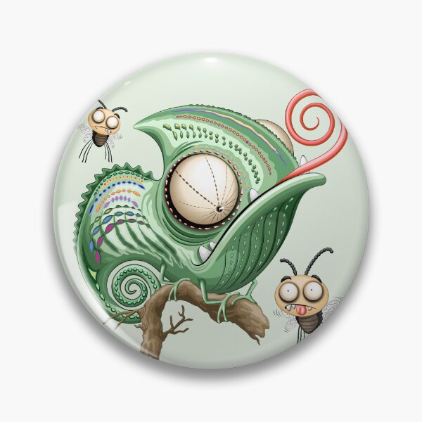 Item preview, Chameleon Funny Cartoon Character staring at confused flies designed and sold by BluedarkArt.