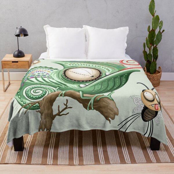 Item preview, Chameleon Funny Cartoon Character staring at confused flies designed and sold by BluedarkArt.