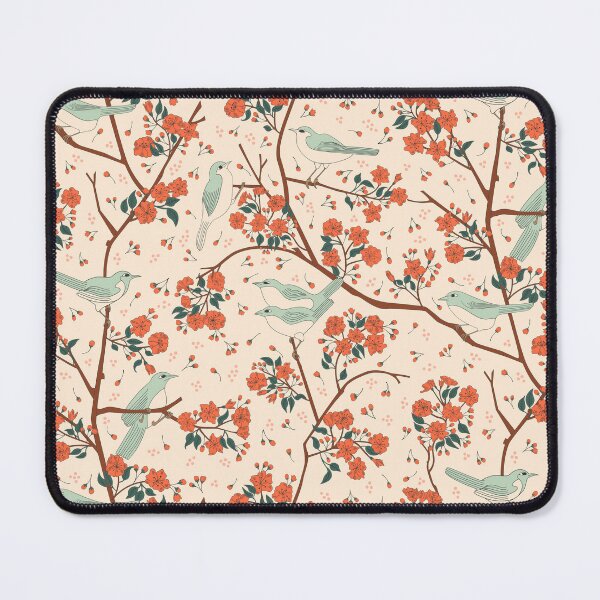 Item preview, Sakura - Alight - Birds + Cherry Blossom Flowers + Buds designed and sold by Carrie Cantwell Art.