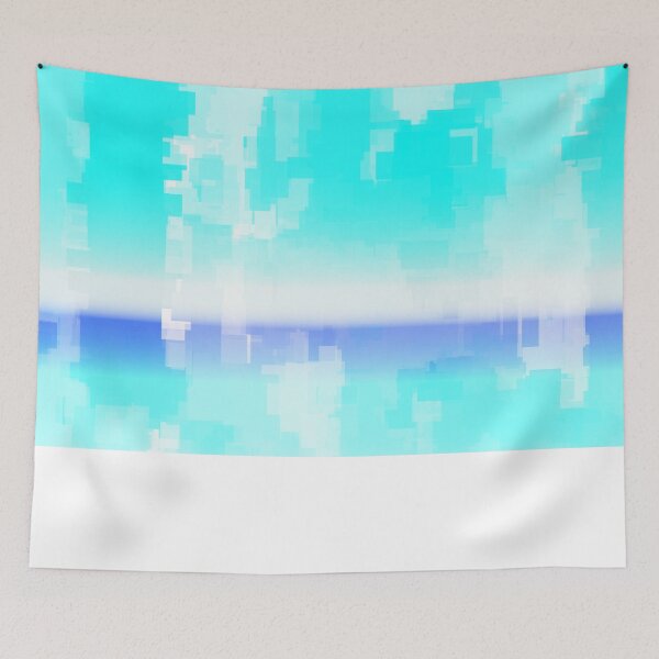 Item preview, STYLISH PAINT BLUE CYAN WHITE MARINE AQUA BLOCKISM. designed and sold by Ralek.