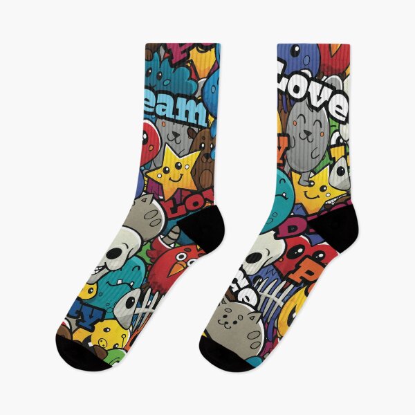 Item preview, Graffiti Cartoon Characters Pattern designed and sold by limos.
