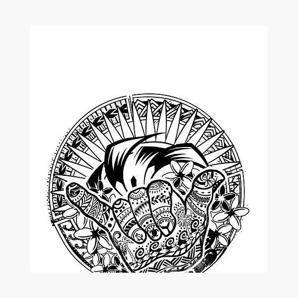 Item preview, Hawaiian Circular Tribal Shaka - Hangloose designed and sold by sunnthreads.