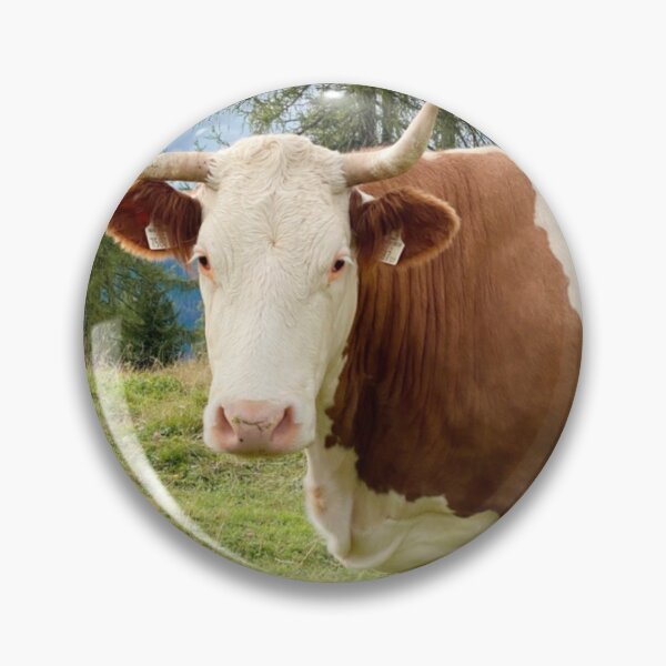 Item preview, Adorable And Cute Cow In Nature Forest In Mountains During Summer Sunny Holiday designed and sold by Barolina.