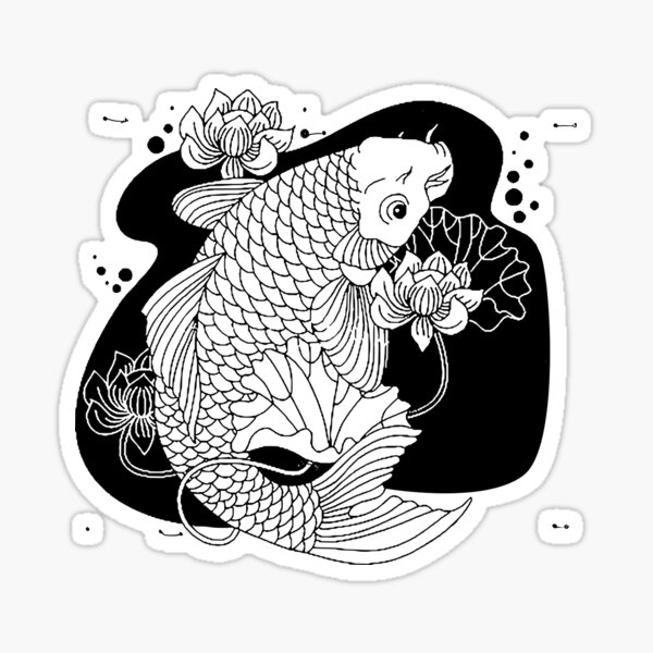 Item preview, Black White Japanese Koi  designed and sold by FunnyDesigns01.