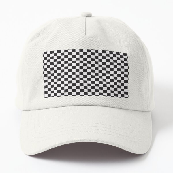 Black white checkerboard , mod checkerboard  Dad Hat