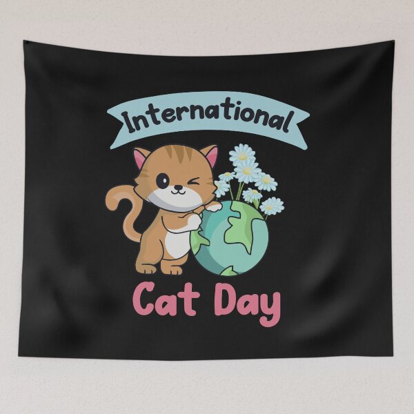 Item preview, International Cat Day designed and sold by HappyLifeCreate.