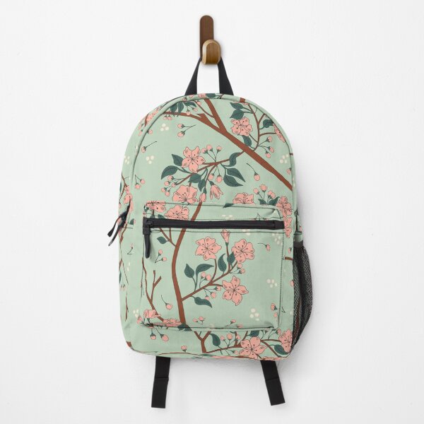 Item preview, Sakura - Bloom - Cherry Blossom Flowers + Buds - Mint Green / Matcha designed and sold by Carrie Cantwell Art.